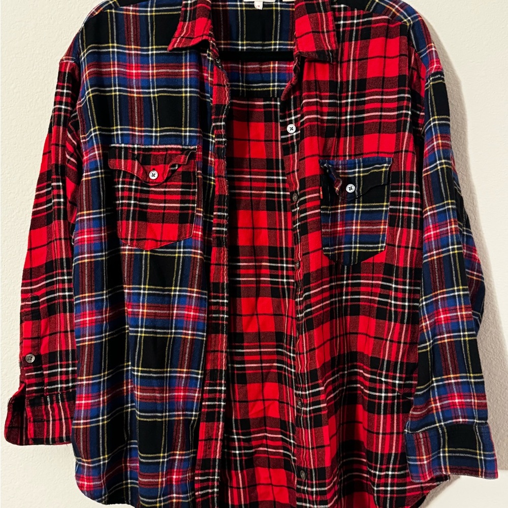 Levi's Red and Blue Plaid Flannel Shirt